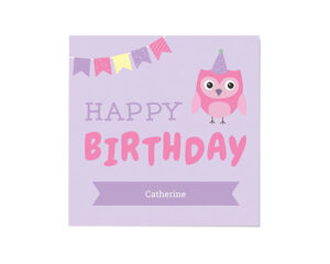 Party Owl-Kvadratna voščilnica