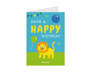 Lion-Portretna zgibana voščilnica