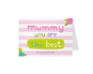 Pink Stripes-Panoramska zgibana voščilnica